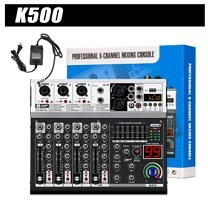 تصویر میکسر 5 کانال فلشخور مدل Audio Mixer 5 Channel USB Computer Recording K500 