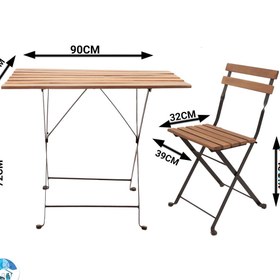 تصویر میز و صندلی عصرانه خوری چهار نفره تاشو تارنو پلاس 