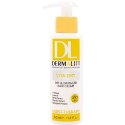 تصویر کرم مو درمالیفت مدل Vita Dry مناسب موهای خشک و آسیب دیده حجم 150 میلی لیتر 