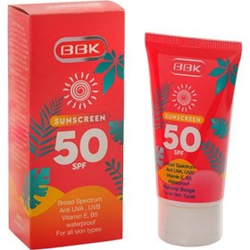 تصویر ضد آفتاب Spf50 حجم 50میل ببک Bbk Spf50 Sunscreen 50ml