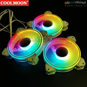 تصویر فن کیس کول مون مدل CoolMoon WF1 ARGB 12CM Case Fan PWM Temperature Control 