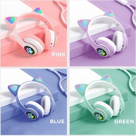 تصویر هدفون بلوتوثی گربه ای مدل D28 WIRELESS HEADSET D28