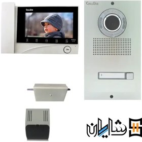 تصویر پک کامل آیفون تصویری تک واحدی کالیوز K70 با پنل نفیس Complete pack of calluse K70 1-unit video iPhone with nafis panel