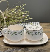 تصویر ست یک نفره برگ زیتونی 