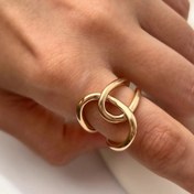 تصویر انگشتر مینیمال دفرمه ژوپینگ - فری سایز 