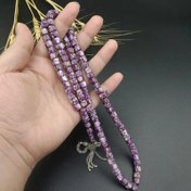تصویر تسبیح گالالیت بنفش با شرابه نقره هنر دست کد 8407 
