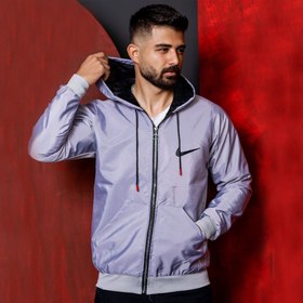 تصویر سوییشرت شمعی مردانه کلاهدار داخل خز رنگ طوسی Mens candle sweatshirt with hood inside gray color fur