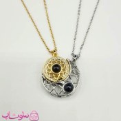 تصویر گردنبند تلسکوپی مگنتی ماه و خورشید استیل 