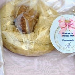 تصویر کوکی لوتوس خانگی با مغزی کرم بیسکوئیت بسته 5 عددی هر عدد 80 گرم Lotus cookie