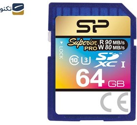 تصویر کارت حافظه SDXC سیلیکون پاور مدل Superior Pro کلاس 10 استاندارد UHS-I U3 سرعت 90MBps ظرفیت 64 گیگابایت Silicon Power SDXC Memory Card Superior Pro Class 10 Standard UHS-I U3 64GB