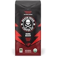 تصویر Death Wish Coffee Co.، Organic and Fair Trade Dark Roast Ground Coffee، 16 اونس Death Wish Coffee Co., Organic and Fair Trade Dark Roast Ground Coffee, 16 oz