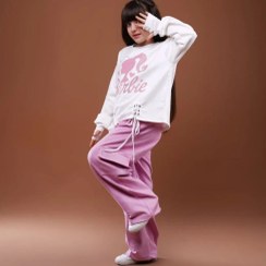 تصویر ست پوشاک دخترانه کراپ و شلوار باربی 