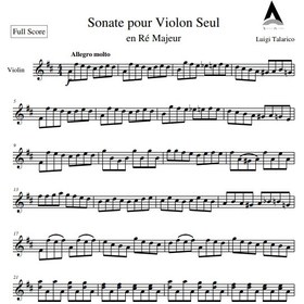 تصویر نت ویالن Sonate pour Violin 