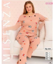 تصویر تیشرت و شلوار سایز بزرگ زنانه کد 03516 