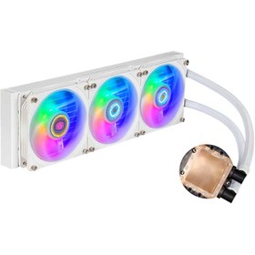 تصویر خنک کننده مایع پردازنده کولرمستر مدل MASTERLIQUID PL360 FLUX WHITE EDITION CoolerMaster MASTERLIQUID PL360 FLUX WHITE EDITION Liquid CPU Cooler