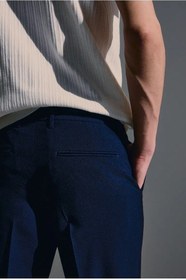 تصویر شلوار Slim Fit Seersucker Suit مردانه سرمه ای اچ اند ام 