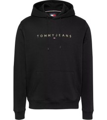 تصویر سویشرت اورجینال برند Tommy hilfiger مدل Erkek Altın Yazı Kapüşonlu Sweatshirt کد 881662240 