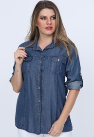 تصویر پیراهن جین جیب دار آبی زنانه برند Gül Moda کد 1592720199 