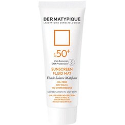 تصویر ضد آفتاب فلوییدی درماتیپیک (Dermatypique) مدل Mat با SPF50 ضد آفتاب صورت مدل Mat چرب و مختلط SPF 50 حجم 40 میلی لیتر برند درماتیپیک بی رنگ