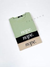 تصویر کراپ تیشرت نوپ - آبی / فری سایز مناسب ۳۶ تا ۴۲ T-shirt crop nope