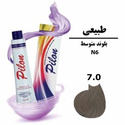 تصویر رنگ موی بلوند متوسط پیلون سری طبیعی N6 شماره 7.0 pilon hair color