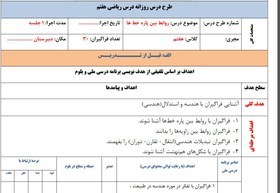 تصویر طرح درس روزانه براساس طرح ملی درس ریاضی هفتم موضوع درس: روابط بین پاره خط ها 