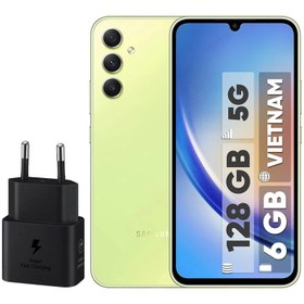 تصویر گوشی موبایل سامسونگ مدل Galaxy A34 5G دو سیم کارت ظرفیت 128 گیگابایت و رم 6 گیگابایت به همراه شارژر 25وات سامسونگ - ویتنام Samsung Galaxy A34 5G Dual SIM 128GB And 6GB RAM Mobile Phone with 25W Samsung charger - Vietnam