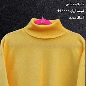 تصویر پلیور زمستانی بافتنی مردانه رنگ نوک مدادی یقه گرد 5 سانتی کیفیت عالی 