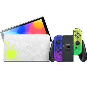 تصویر کنسول نینتندو مدل Nintendo Switch OLED Model Splatoon 3 Edition به همراه Joy-Con 