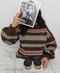 تصویر بافت وینتیجی - قهوه ای 