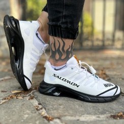 تصویر کفش کتونی مردانه مدل Salamon سفید زیره مشکی سایز 41 تا 44 