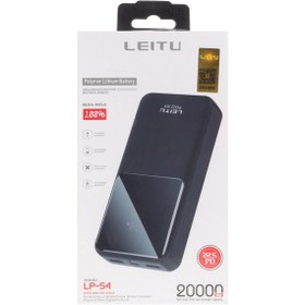 تصویر پاوربانک (PD و فست شارژ) Leitu 22.5W 20000mAh مدل LP-54 - مشکی - (گارانتی شش ماهه) 