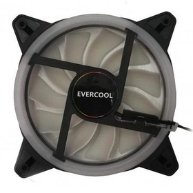 تصویر فن کیس اورکول سایز 12*12 هفت رنگ ،رنگین کمانی ، LED مخصوص کیس های گیمینگ CASE FAN EVERCOOL 12*12 FOR GAMING CASE RAINBOW LED