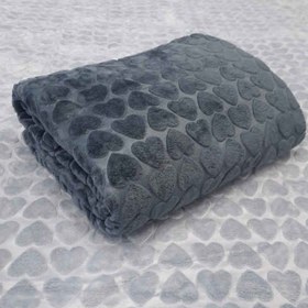 تصویر پتو جاسمین مدل قلبی یک نفره برند رنگ طوسی 