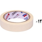 تصویر نوار چسب کاغذی نازک رازی 30 یارد در 24 میل - 12 عددی 