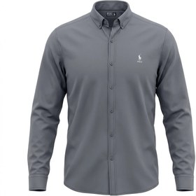 تصویر پیراهن مردانه بنگال کش یقه دیپلمات آستین بلند Men’s Bengal Stretch Shirt with Diplomat Collar - Long Sleeve