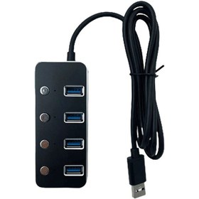تصویر هاب 4 پورت USB 3.0 کی نت مدل KNET K-HUAMH504 