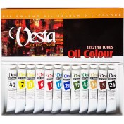 تصویر رنگ روغن وستا 12 رنگ 21 میل 