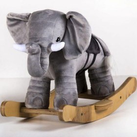 تصویر راکر چوبی پولیشی کودک طرح فیل 