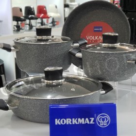 تصویر سرویس قابلمه 7پارچه کرکماز پالما A3919 - 2 ا KORKMAZ Palma 7 Piece Cookware Set A3919 - 2 