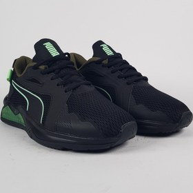 تصویر کفش ورزشی مردانه پوما مشکی لوگو سبز Puma Brand Men's Lqdcell Method Fm Sports Shoes (Black/Lime) 