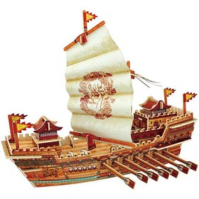 تصویر پازل چوبی سه بعدی روبوتایم طرح کشتی قدیمی (Tower Ship) 