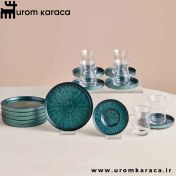 تصویر سرویس پذیرایی کیک و چای کاراجا Teo سبز 