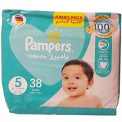 تصویر پوشک پمپرز مدل baby dry سایز 5 بسته 38 عددی 