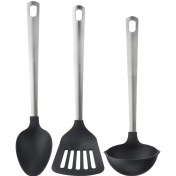 تصویر ست وسایل آشپزی 3 تکه مشکی/استیل ضد زنگ ایکیا مدل IKEA DIREKT IKEA DIREKT 3-piece kitchen utensil set black/stainless steel