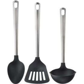 تصویر ست وسایل آشپزی 3 تکه مشکی/استیل ضد زنگ ایکیا مدل IKEA DIREKT IKEA DIREKT 3-piece kitchen utensil set black/stainless steel