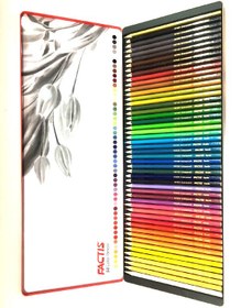 تصویر مداد رنگی 50 رنگ جعبه فلزی فکتیس 