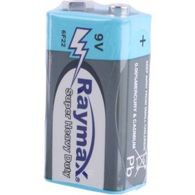 تصویر باتری کتابی 9 ولت ریمکس Super Heavy Duty 6F22 شرینک Raymax Super Heavy Duty 6F22 9V Battery