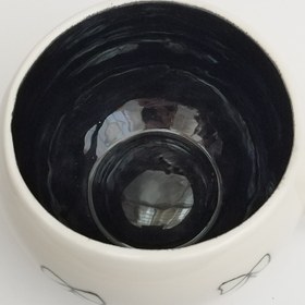 تصویر ماگ سرامیکی پاپیونی مشکی 