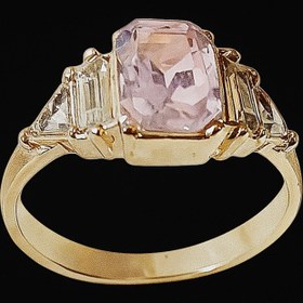 تصویر انگشتر سنگ دار اشرافی صورتی 